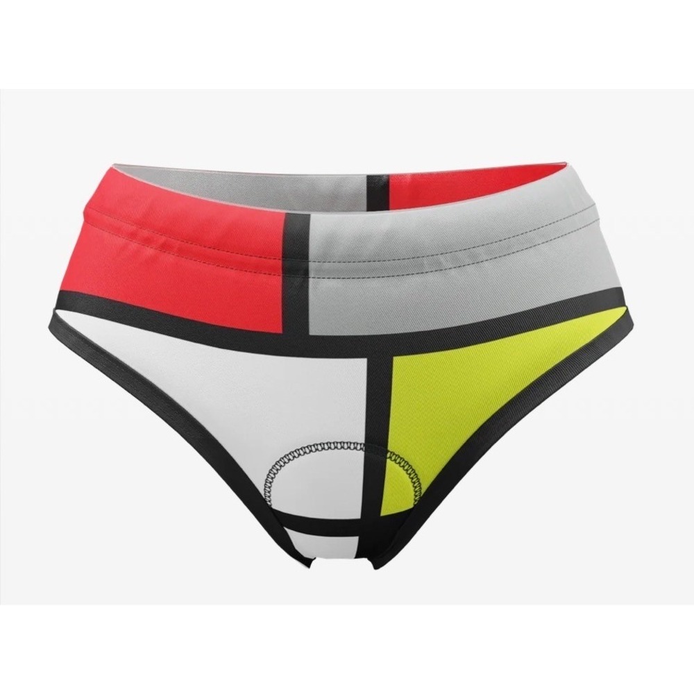 Baleaf Padded Cycling Underwear XL Geometric Colorblock Bike Liner Brief